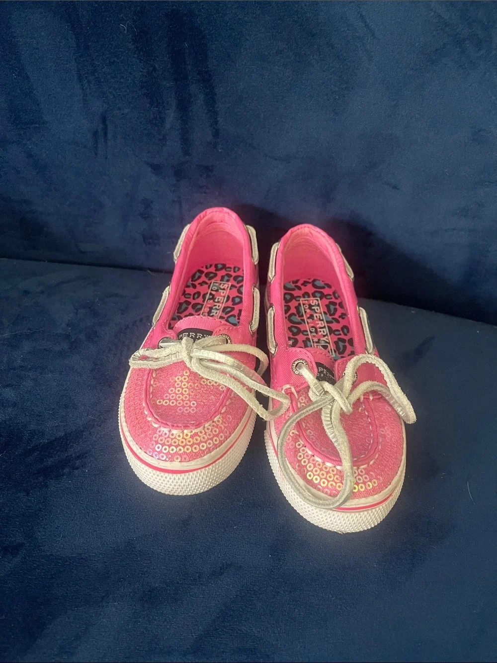 Sperry Kids Pink Sequin Slip-On Boat Shoes